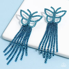 Load image into Gallery viewer, Billowing Butterflies - Blue Earrings