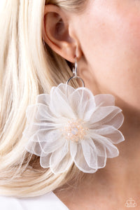 Cosmopolitan Chiffon - White Earrings