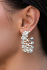Resolutely Ruffled - White Earrings