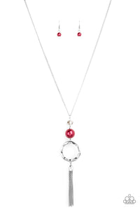 Bold Balancing Act - Red Necklace